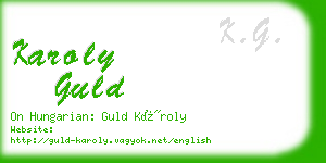 karoly guld business card